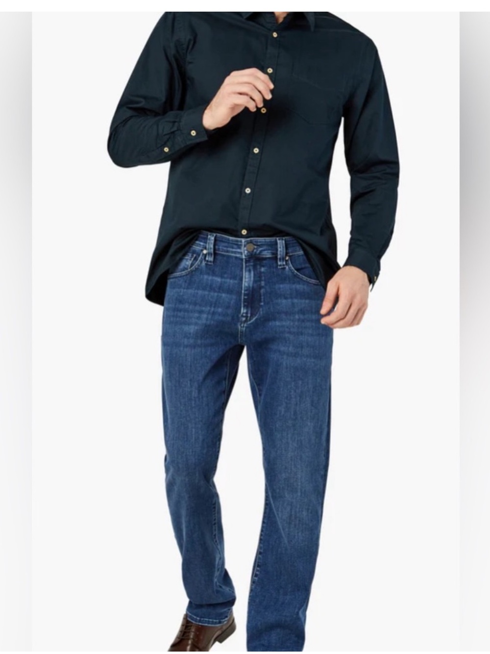 Robert Graham Yates Classic Fit Indigo Ract Wash Straight Leg Jeans Size 34